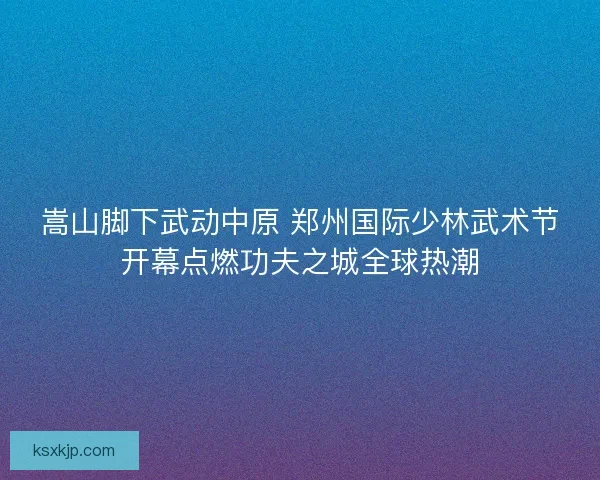 嵩山脚下武动中原 郑州国际少林武术节开幕点燃功夫之城全球热潮